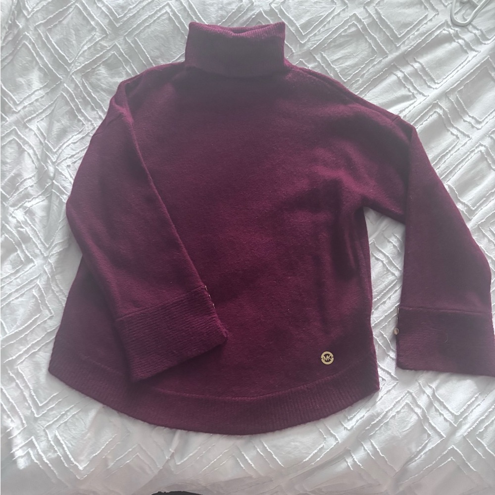 Micheal Kors Women's Burgundy/purple Turtleneck Sweater